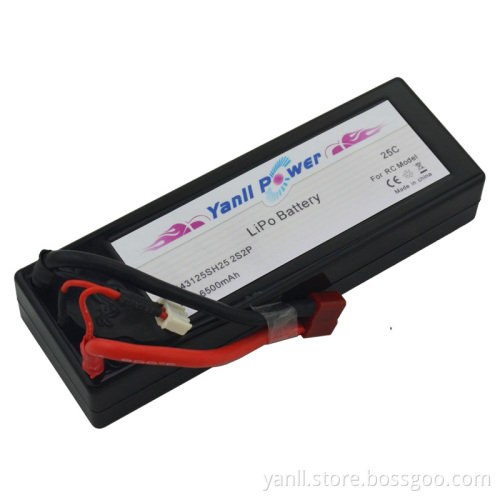 Rc Lipo Car Battery 2S2P 7.4V 6500MAH 40C